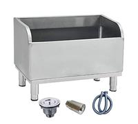 LYDBMYT Lavabo en acier inoxydable avec filtre - Pieds de nivellement réglables - Prévention des débordements d'eau - Idéal pour restaurant, bar, buffet - 45 x 41 x 55 cm - Argent