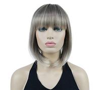 Lydell Perruque de cheveux synthétiques courts raides avec frange 25,4 cm (230T)