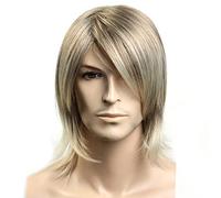 Lydell Perruque pour homme de 30,5 cm, cheveux synthétiques longs, raides et naturels, résistants à la chaleur, pour cosplay, Halloween (12T613 brun clair blond)