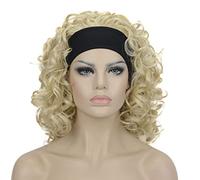 Lydell Perruques Synthétiques Bandeau Blond Clair Très Bouclé Taille M 30,4 cm
