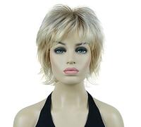 Lydell Perruques synthétiques courtes à poils longs ondulés (R27-613 Blond mélangé)