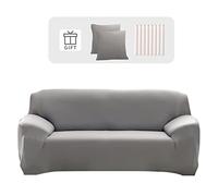 Lydevo Housse de Canapé 3 Place Housse Canapé Extensible avec Accoudoir avec 2 Housses de Coussin Couverture de Canapé Élastique Universelle Antidérapante Revêtement de Canapé(3 Places,Gris)