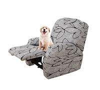 Lydevo Housse de Fauteuil inclinable Extensible Housse de Chaise inclinable Protection inclinable Lot de 4 avec Poches latérales Housse de Fauteuil inclinable Lavable antidérapante,Fleur Noir