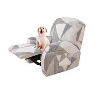 Lydevo Housse de Fauteuil inclinable Extensible Housse de Chaise inclinable Protection inclinable Lot de 4 avec Poches latérales Housse de Fauteuil inclinable Lavable antidérapante,Ligne Blanche