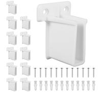 LYDODOKA Lot de 12 supports d'étagère en fil métallique avec vis et vis d'expansion, supports d'étagères de placard en plastique blanc, supports de support d'angle pour étagères et placards