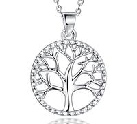 Lydreewam Arbre de Vie Collier pour Femme Argent Sterling 925 avec Boite a Bijoux pour Noël Fête des Mères Anniversaire, Réglable 40 + 5 cm