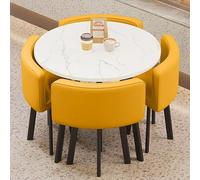 LYDSB Ensemble Table et chaises de réception Jaunes Modernes pour Bureau, hôtel, Hall d'entrée, Petites Tables Rondes, parfaites pour Les réunions, Les magasins et Les Restaurants, idéal