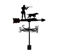 LYDSB Girouette Chasseur et Chien avec Support de Toit, indicateur de Direction du Vent pour Ferme, Cour, Chasse, Jardin, décorations métalliques, Chaser