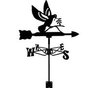 LYDSB Girouette Pigeons Support pour Animaux Girouette Indicateur de Direction du Vent Outils de Mesure de Jardin pour Robinet extérieur Ferme Maison en Acier Inoxydable (Couleur: Noir, Taille: Pi