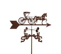 LYDSB Girouettes Silhouette de Cheval Girouette en Acier Inoxydable Outils de Mesure Sculptures Créatives de Chevaux et de Calèches Girouette Jardins Extérieurs Art du Fer Maisons Patio