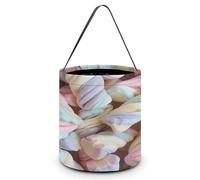 LYDSKGEQ Sacs cadeaux, sacs fourre-tout pour Halloween, sacs fourre-tout réutilisables, sacs fourre-tout pour friandises ou friandises, sacs d'épicerie avec poignées, pile de guimauves, sac à bonbons,