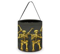 LYDSKGEQ Sacs cadeaux, sacs fourre-tout pour Halloween, sacs fourre-tout réutilisables, sacs fourre-tout pour friandises ou friandises, sacs fourre-tout avec poignées, motif tête de mort artistique,