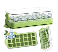 LYDTICK Bac à glaçons avec couvercle et poubelle, 21 moules à glaçons pour congélateur facile à démouler, remplissage rapide sans toucher, vert, taille S