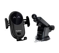 LYEAA Chargeur de voiture sans fil avec support à ventouse, capteur infrarouge universel, support de téléphone portable, support de téléphone portable de 10 W, charge rapide intelligente, support de