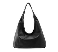 LYEAA Fashion Lar ity Sac à bandoulière pour femme en cuir PU solide Ladi Girl Shop Dumpling Pue, Noir , 37CM*33CM*11CM