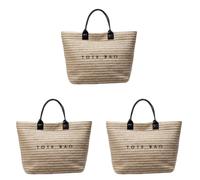 LYEAA Grand sac fourre-tout de plage de paille sac à main tissé pour les femmes des vacances à épaule décontractée