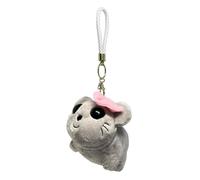 LYEAA Kawaii Girl Hamster Handmade Doll Cute Hamster Animal Plushie Keyring Bow Tie Hamster Keychain Toy Handmade Sad Hamster Knitting Doll Home Desk Decor (E)