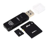 LYEAA Lecteur de carte 2 en 1 USB 3.0/2.0 USB vers TF lecteur de carte mémoire TF lecteur de carte mémoire Multi Smart Card Reader pour PC ordinateur portable accessoires (USB3.0 Noir)