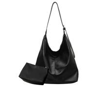 LYEAA Lot de 2 sacs à bandoulière en polyuréthane de grande capacité pour femme, sac fourre-tout élégant, sac fourre-tout tendance avec bandoulière réglable pour un usage quotidien au bureau, sac à
