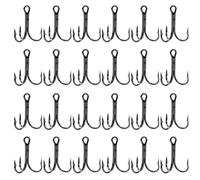 LYEAA Lot de 20 hameçons triples en acier au carbone pour pêche en eau salée et eau douce (noir 2#)