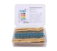 LYEAA Lot de 300/600 résistances à film métallique - Assortiment de 30 types de résistance à film métallique - Résistance 10R-1M - 1/4 W (boîte de 600 pièces)