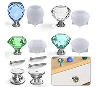 LYEAA - Lot de 4 moules en résine époxy, kit de moules en silicone pour bijoux et pendentifs, poignée de tiroir, placard, tiroir, assiette à fruits courbe et droite