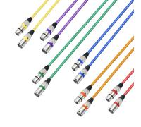 LYEAA Lot de 6/10 câbles de microphone XLR multicolores, 3 broches mâle vers femelle pour l'enregistrement, le mixage et le podcasting