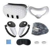 LYEAA Lot de 7 accessoires pour manette de Meta Quest 3 - Anti-rayures - Lavables - Blanc