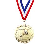 LYEAA Médaille de badminton de 5 cm médaille d'or/argent/bronze avec ruban de cou médailles de gagnant en métal médailles de prix de badminton en alliage de zinc pour les compétitions sporti