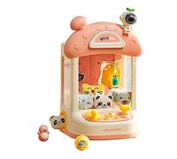LYEAA Mini Machine à Griffe Arcade Machine de Jeu à Griffe Jouet avec Musique Attrape-Griffe Jouet 4 Poupées 3 Capsules Enfants Jeu à Monnaie Clip de Jeu Jouets de Poupée Cadeaux pour Fille