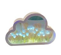 LYEAA Miroir fait à la main en forme de tulipes - Décoration d'intérieur pour salon - Cadeau de Saint-Valentin - Bleu