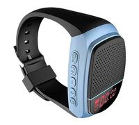 LYEAA Montre de sport Bluetooth avec fonction radio FM, charge USB, prise audio, selfie, alarme, pour course à pied/randonnée (bleu)