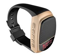 LYEAA Montre de sport Bluetooth avec radio FM B90 - Montre de poignet audio pour selfie - Pour course à pied/randonnée - Doré
