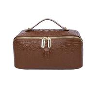 LYEAA Organisateur de Rangement de Maquillage, Organisateur de Soins de la Peau Pochette de Maquillage Support de beauté Organisateurs cosmétiques pour Voyage(Marron)