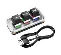 LYEAA RVB Mini Couper Copier Coller Clavier Hotswap 3 touches Ctrl X C V Raccourci Clavier à une main USB Type-C Clavier mécanique de jeu Clavier programmable pour le travail de comptabilité
