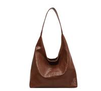 LYEAA Sac à bandoulière en cuir pour femme - Polyvalent - Souple - Style décontracté - 2 pièces - Sac à bandoulière et sac de courses, marron, 20*13*7cm/7.8*5.07*2.73in