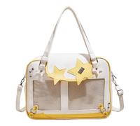 LYEAA Sac à bandoulière en cuir PU pour femme Motif étoile Kawaii Itabag Carré (Jaune), jaune, 330*240*110mm/13*9.4*4.3in