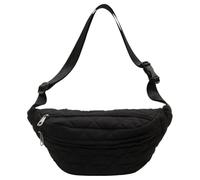 LYEAA Sac banane matelassé, sac de poitrine tendance, sangle réglable, sac banane élégant, grande capacité, sac banane tendance, fermeture éclair, sac de voyage en plein air, Noir ,
