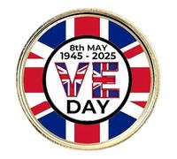 LYEAA ve Day 80th Anniversary Pin Badge Ve Day Badge VE Day 1945-2025 Badge à épingle à revers (A)
