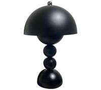 LYEAA Veilleuse rechargeable en forme de champignon nordique de couleur unie simple - Lampe de bureau LED moderne pour décoration de bureau à domicile (noir)