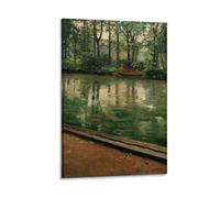 L'Yerres, Effet de Pluie-Gustave Caillebotte Impression sur toile Poster Décoration d'intérieur moderne 40 x 60 cm