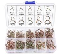 Lyeteung 140 Pièces 10 Tailles 5-14 mm Collier de Serrage de Ressort de Carburant à Unique Ligne Kit, Clip à Ressort Tuyau, Serrage Durite Essence Serre-joints à Tuyaux, Or