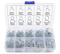 Lyeteung 140 Pièces 10 Tailles 5-14 mm Collier de Serrage de Ressort de Carburant à Unique Ligne Kit, Clip à Ressort Tuyau, Serrage Durite Essence Serre-joints à Tuyaux, Argent