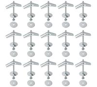 Lyeteung 15 Set 1/8" Fixations Ancrages à Bascule, Boulon à Bascule à Ressort à Ailettes, Kit D'assortiment de Boulons à Bascule, avec Rondelles, pour Plaques de Plâtre