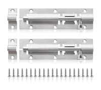 Lyeteung 2 Pièces 120mm Targette de Porte, Boulons de Verrouillage de Porte Coulissants, Targette en Acier Inoxydable, avec Vis, pour Salle de Bain Chambre à Coucher Toilettes