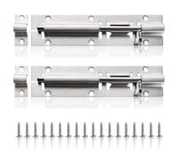 Lyeteung 2 Pièces 142mm Targette de Porte, Boulons de Verrouillage de Porte Coulissants, Targette en Acier Inoxydable, avec Vis, pour Salle de Bain Chambre à Coucher Toilettes