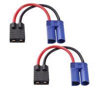 Lyeteung 2 Pièces Compatible avec Traxxas à EC5 Adaptateur, EC5 Mâle à Compatible avec TRX Femelle Adaptateur, avec Fil de Silicium 10cm 14AWG, pour Batterie LiPo RC