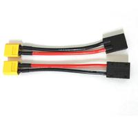 Lyeteung 2 Pièces Compatible avec Traxxas à XT60 Adaptateur, XT60 Mâle à Compatible avec TRX Femelle Adaptateur, avec Fil de Silicium 10cm 14AWG, pour Batterie LiPo RC