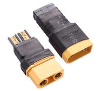 Lyeteung 2 Pièces Compatible avec Traxxas à XT90 Adaptateur, XT90 Mâle/Femelle à Compatible avec TRX Mâle/Femelle Adaptateur, pour Batterie LiPo RC