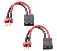 Lyeteung 2 Pièces T-Plug à Compatible avec Traxxas Adaptateur, Compatible avec TRX Femelle à Deans T Mâle, avec Fil de Silicium 10cm 14AWG, pour Batterie LiPo RC